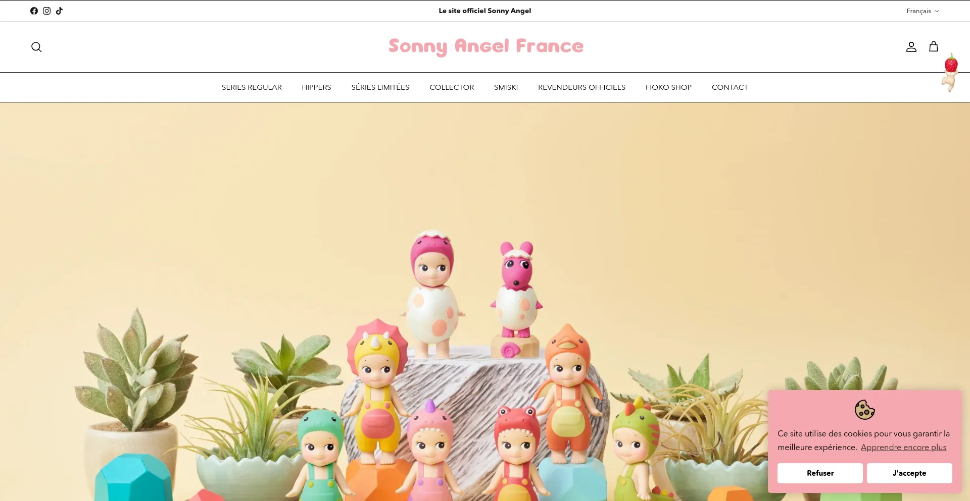 Screenshot of sonnyangel-france.com homepage