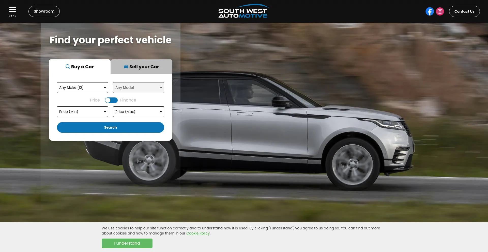 Screenshot of southwestautomotives.co.uk homepage