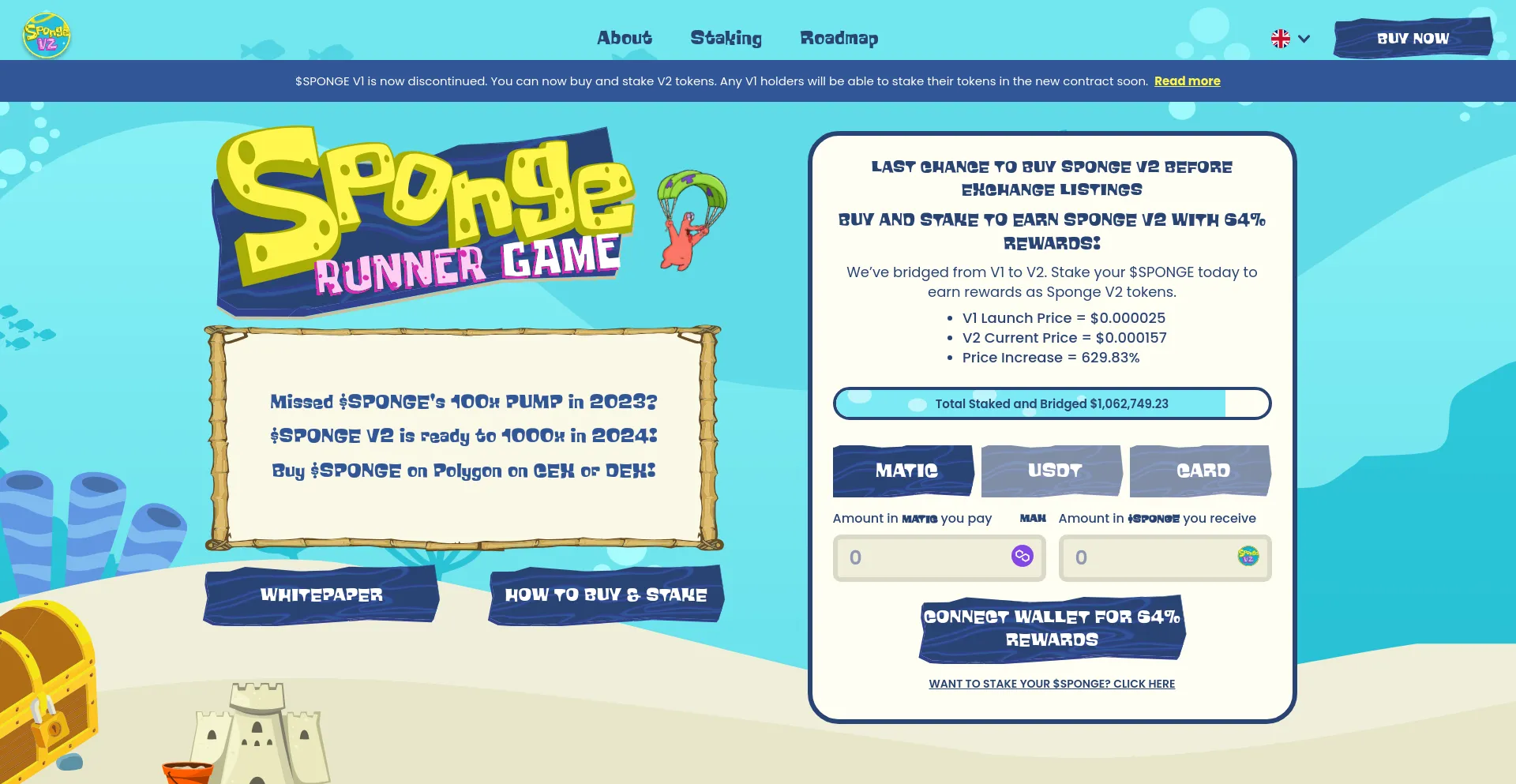 Screenshot of sponge.vip homepage