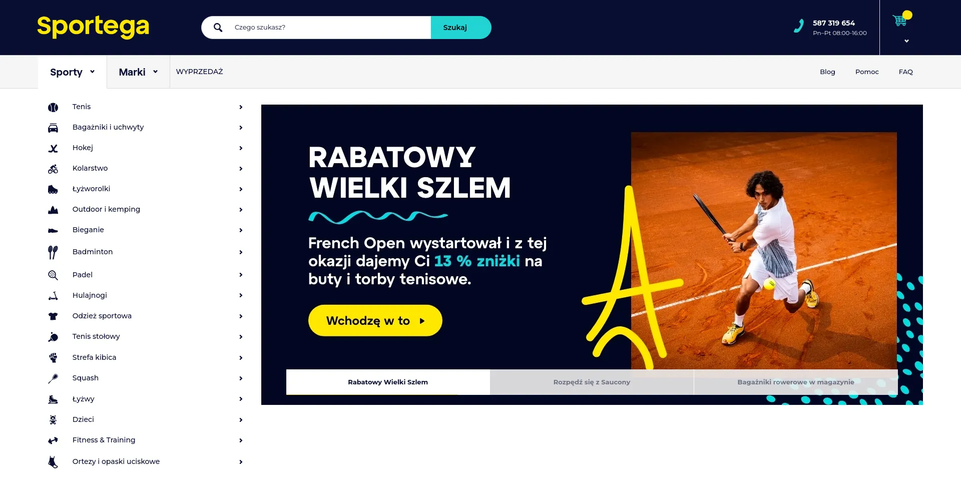 Screenshot of sportega.pl homepage