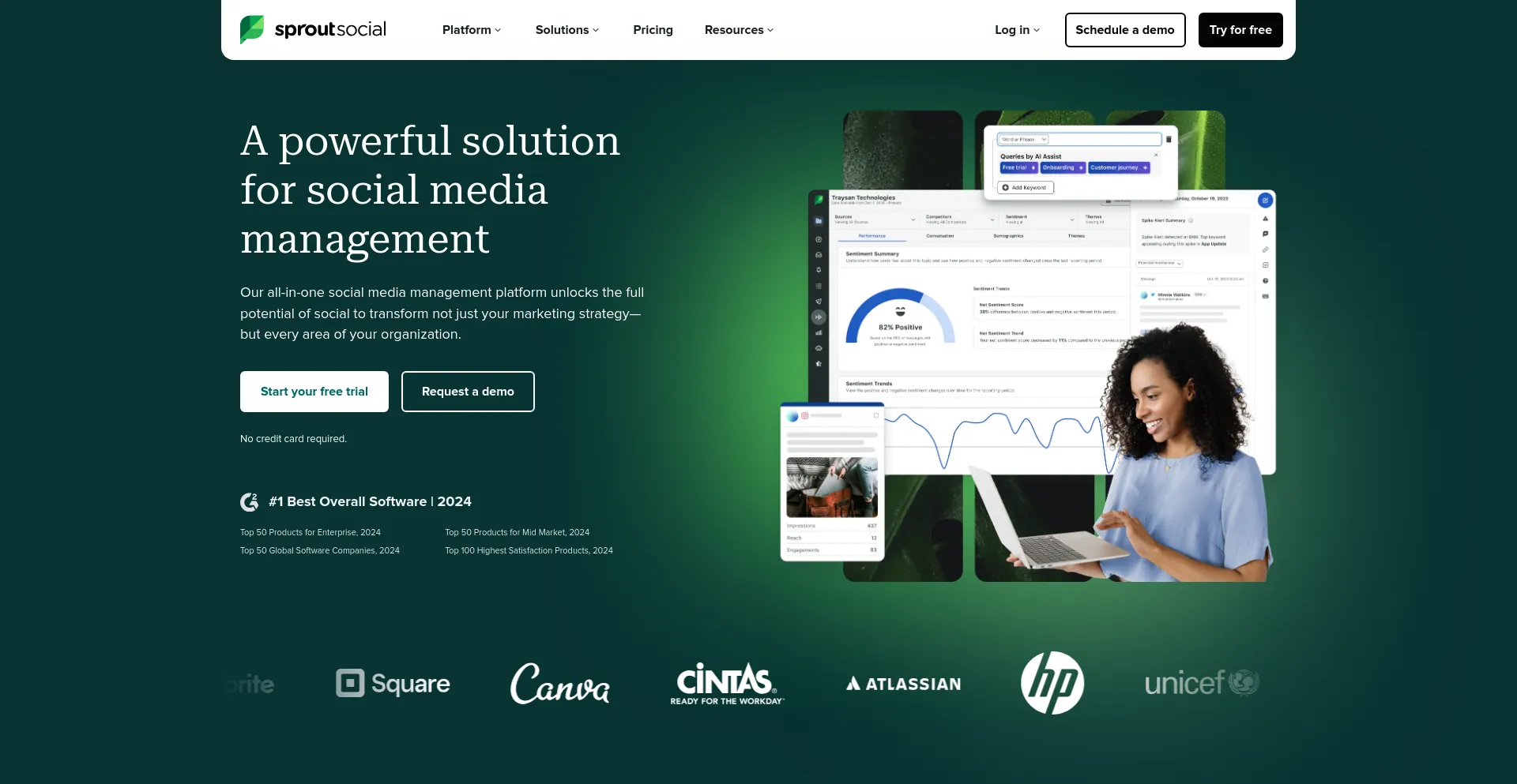 Screenshot of sproutsocial.com homepage