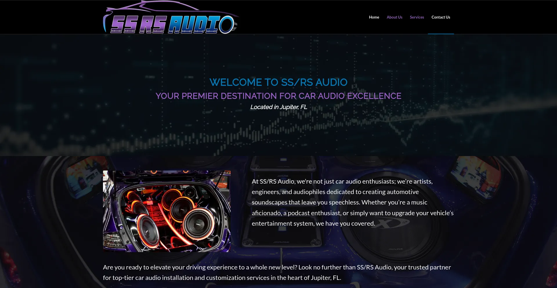 Screenshot of ssrsaudio.com homepage