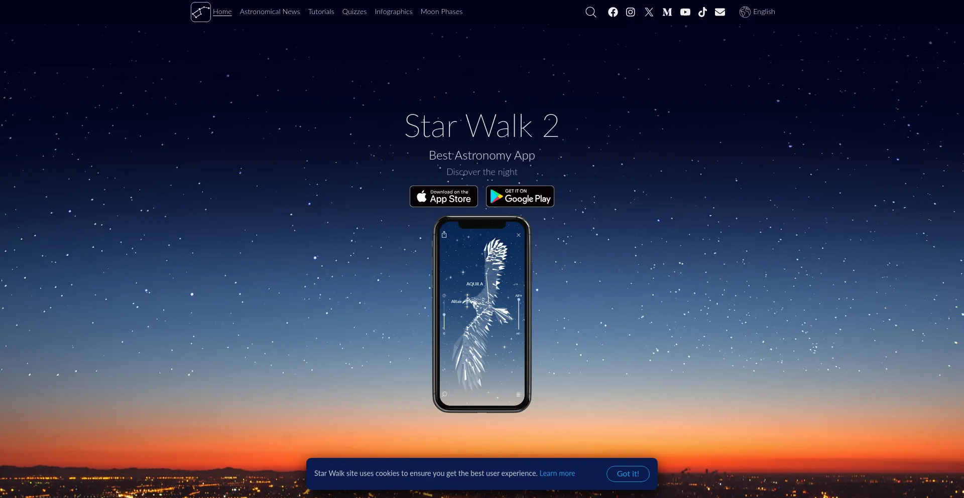 Screenshot of starwalk.space homepage