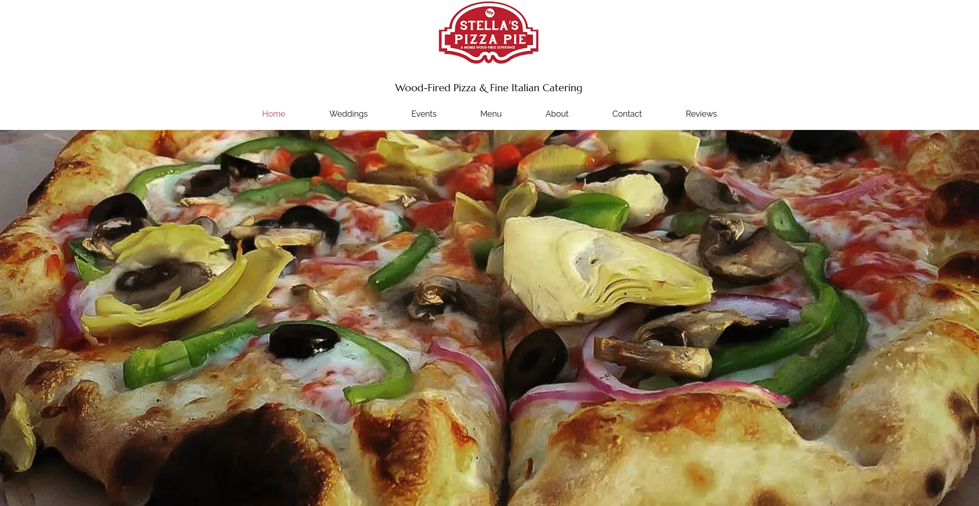 Screenshot of stellaspizzapie.com homepage