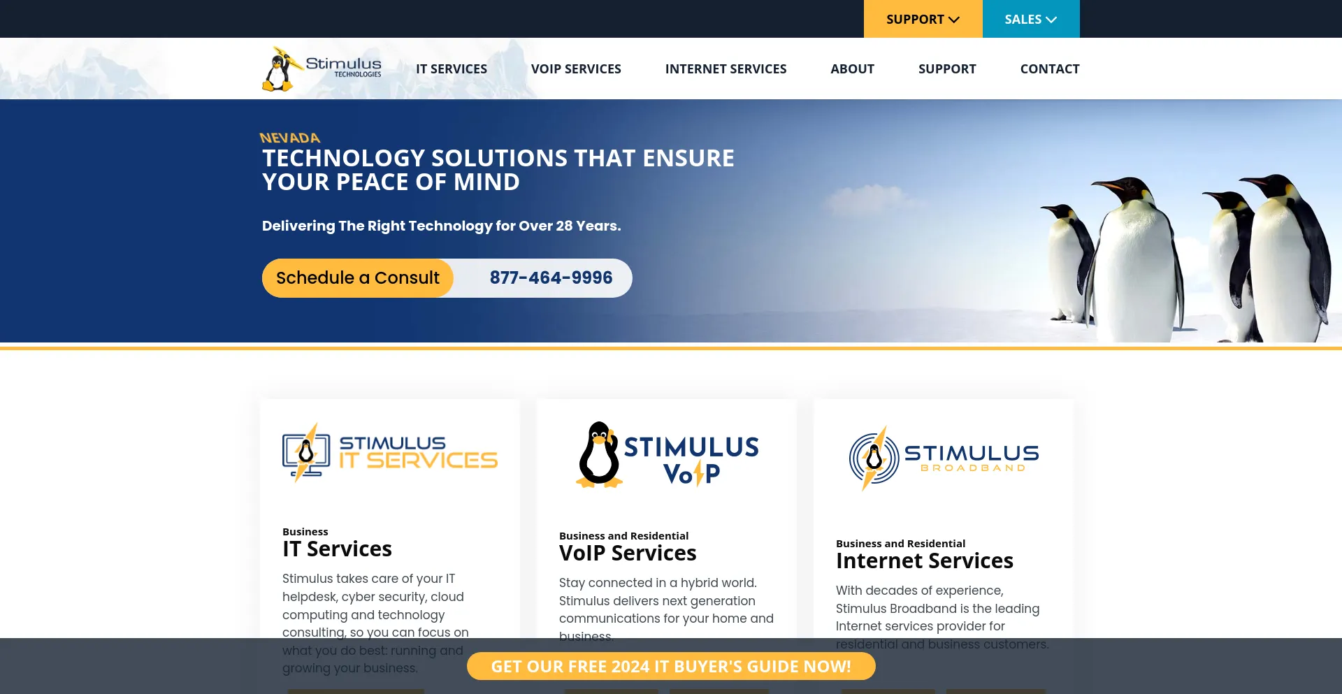 Screenshot of stimulustech.com homepage