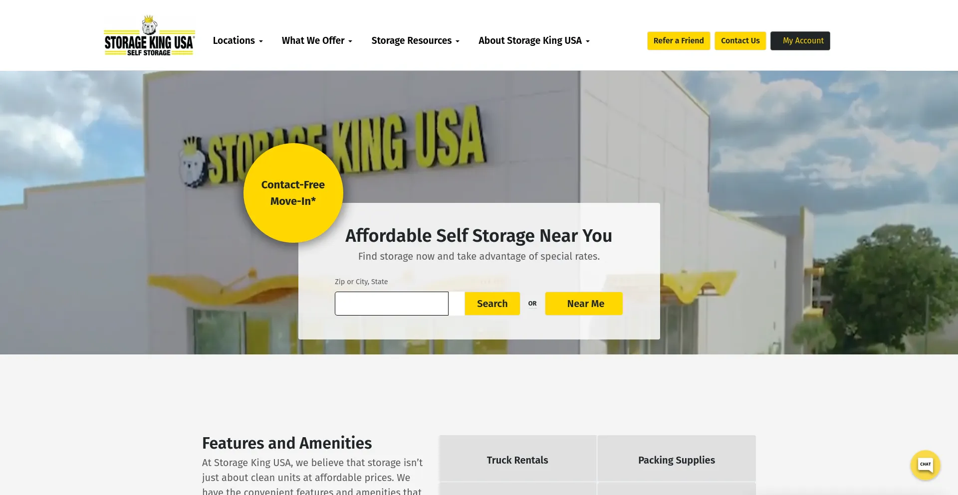 Screenshot of storagekingusa.com homepage