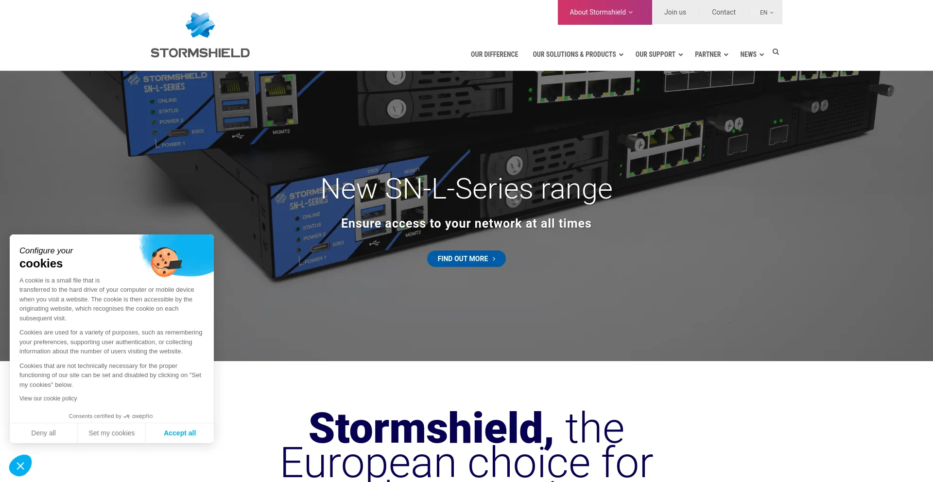 Screenshot of stormshield.eu homepage