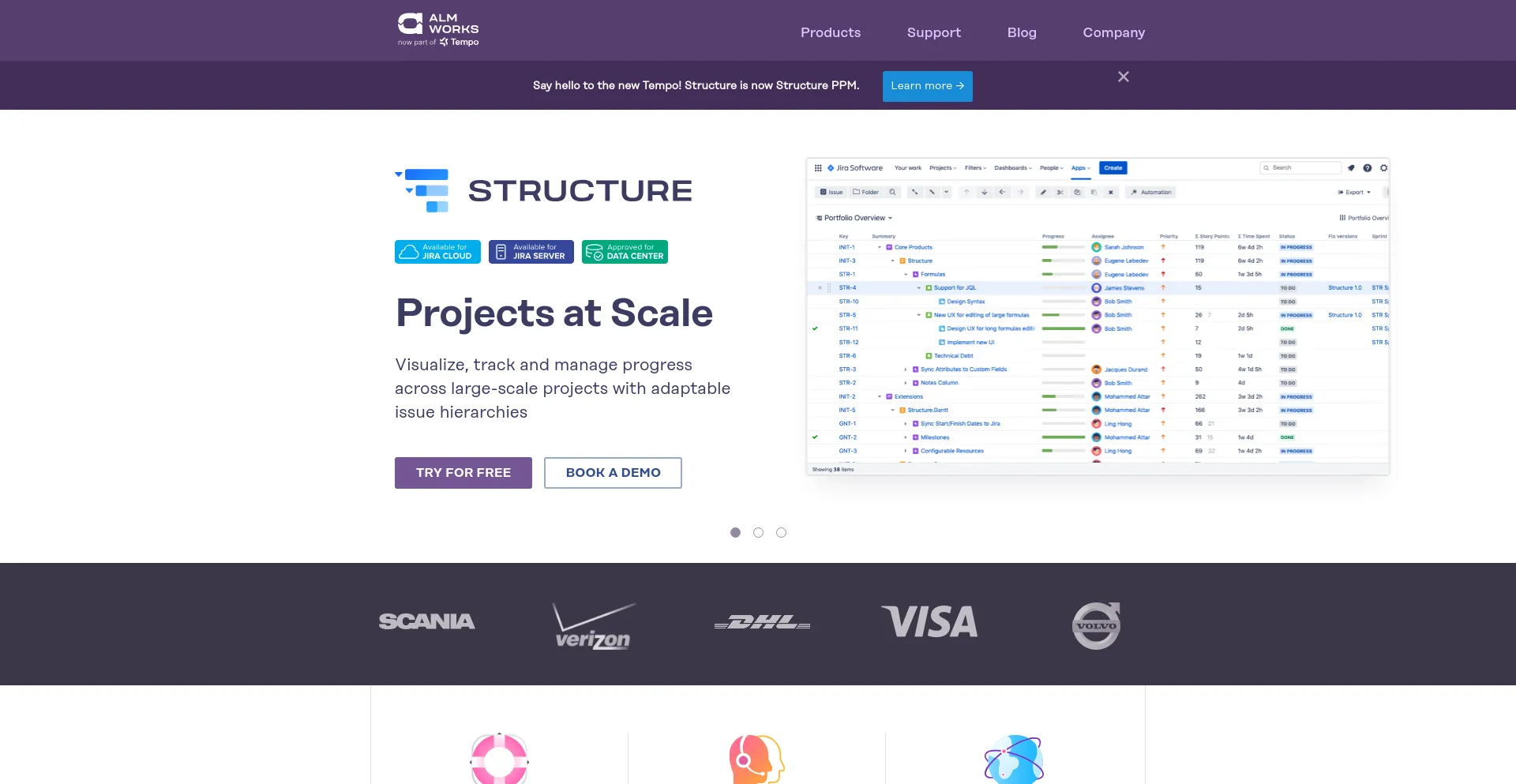 Screenshot of structure.app homepage