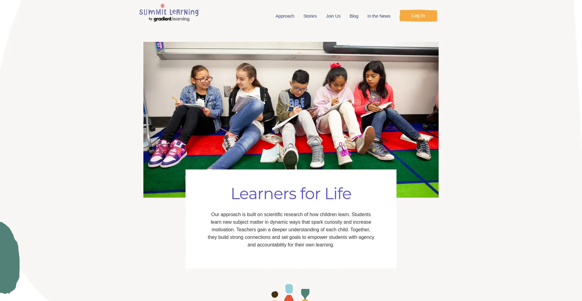 Screenshot of summitlearning.org homepage