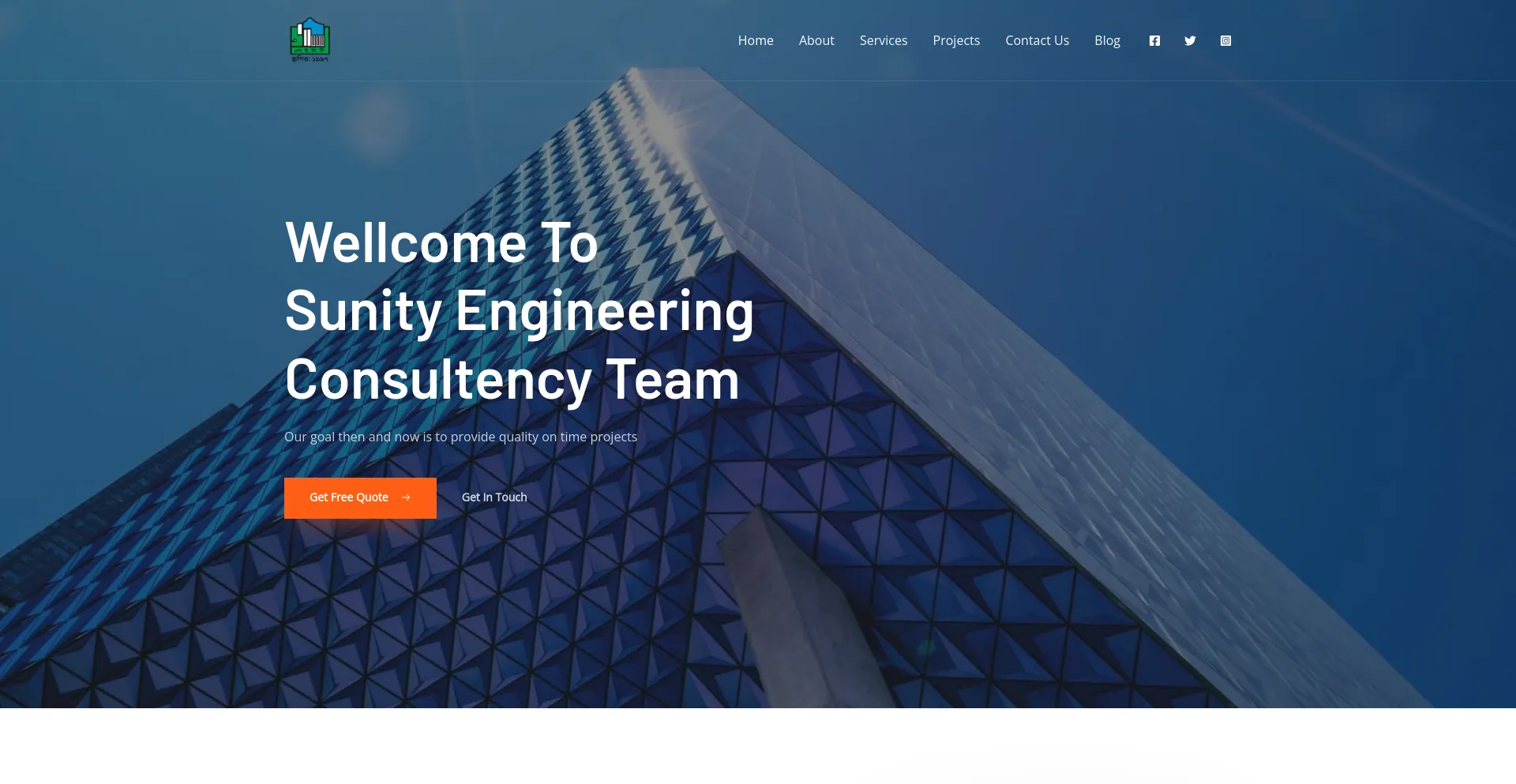 Screenshot of sunityengineering.com homepage