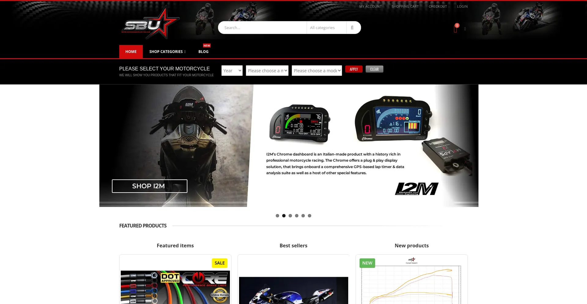 Screenshot of superbikeunlimited.com homepage