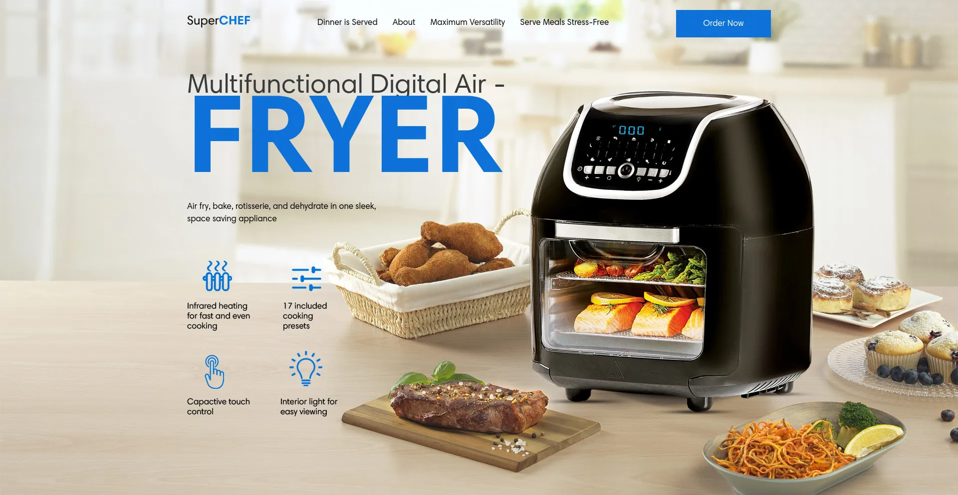 Screenshot of supercheff-airfryer.com homepage