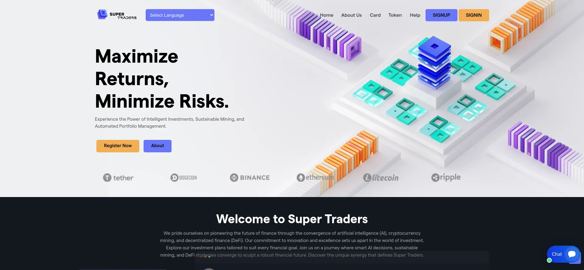 Screenshot of supertraders.ltd homepage