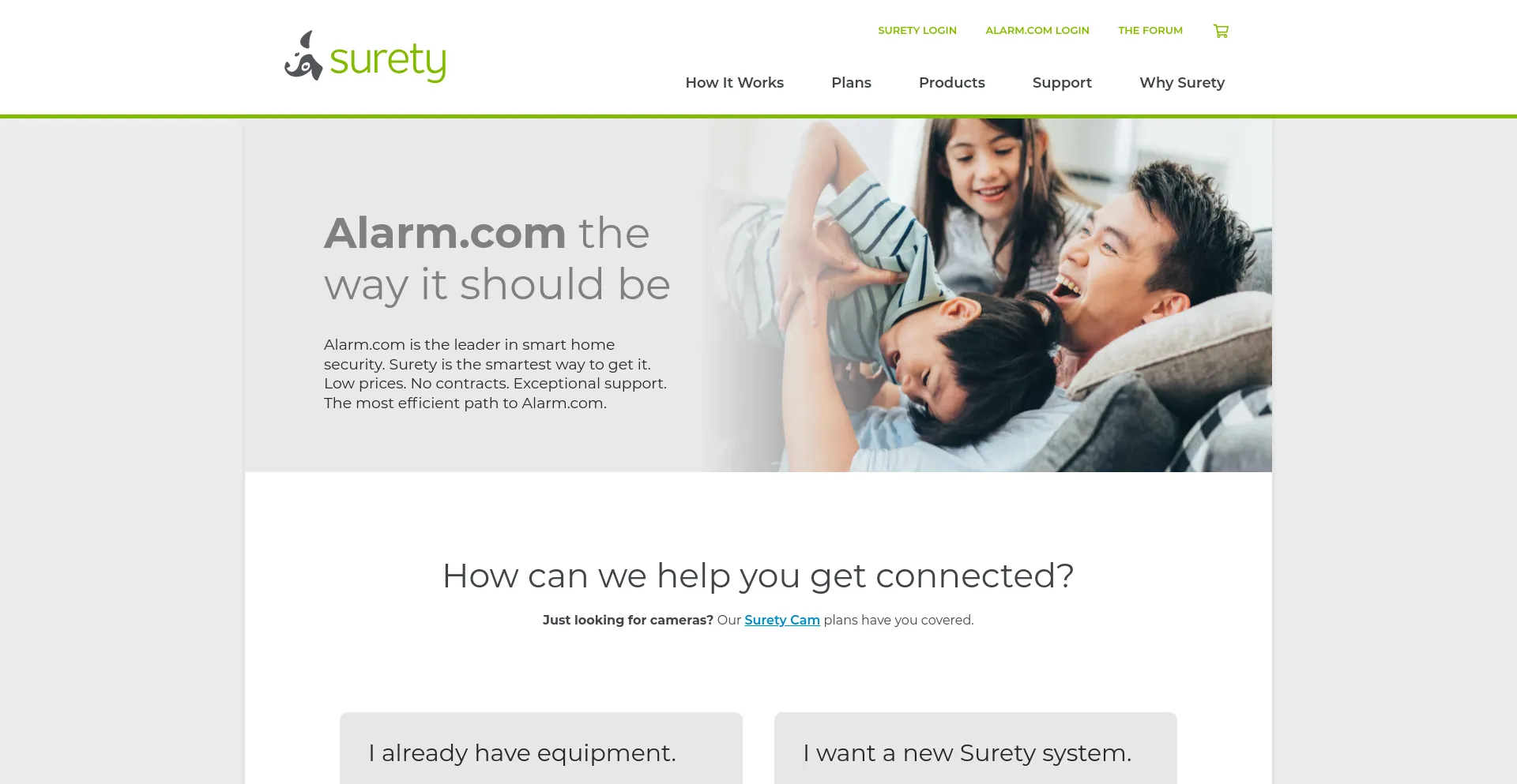 Screenshot of suretyhome.com homepage