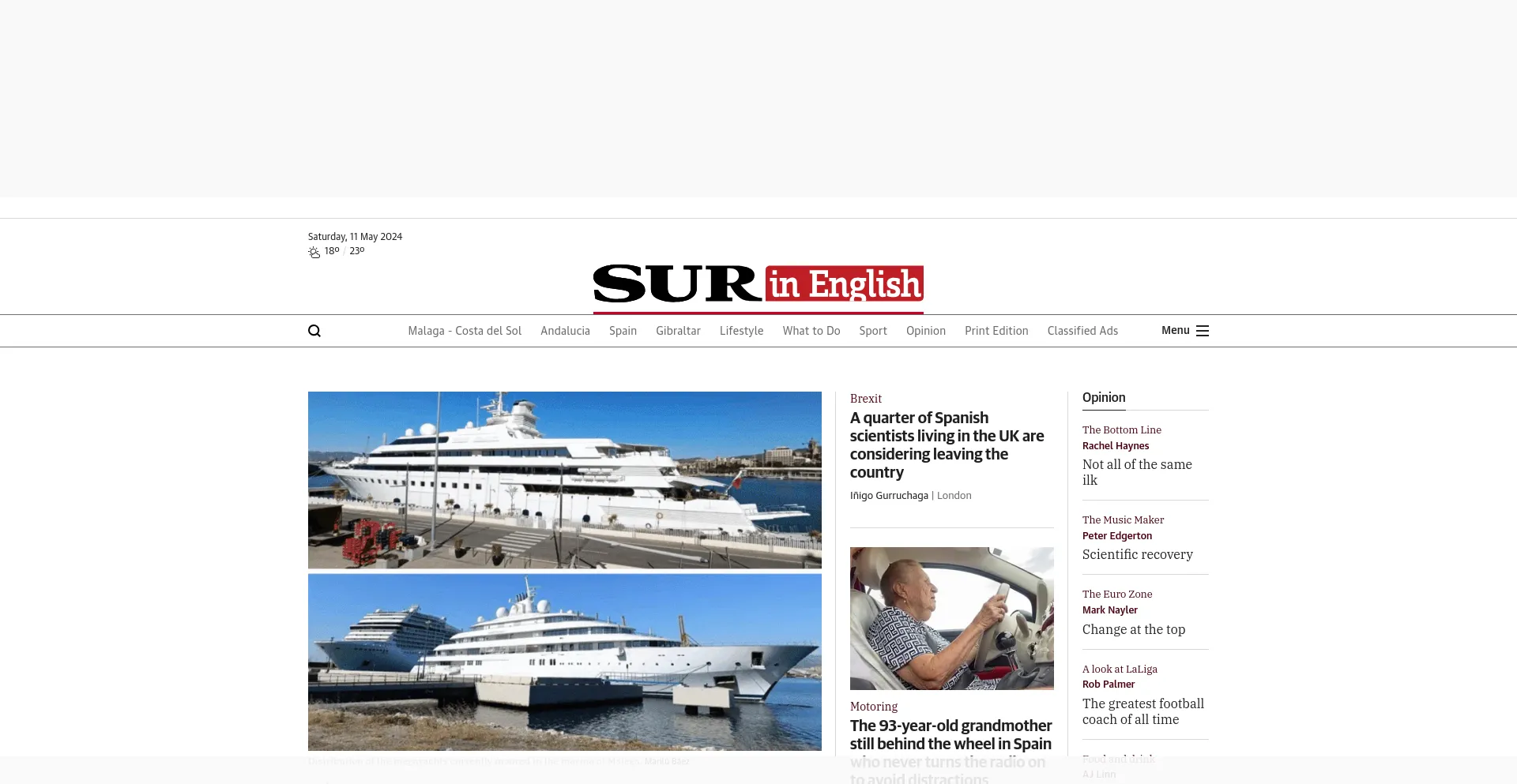 Screenshot of surinenglish.com homepage