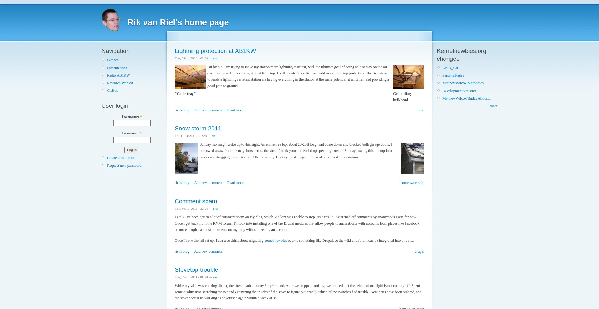 Screenshot of surriel.com homepage