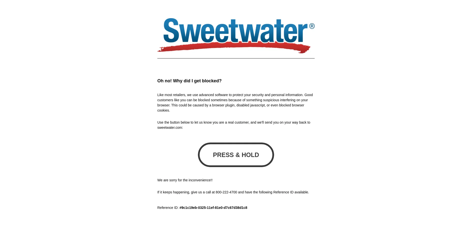 Screenshot of sweetwater.com homepage