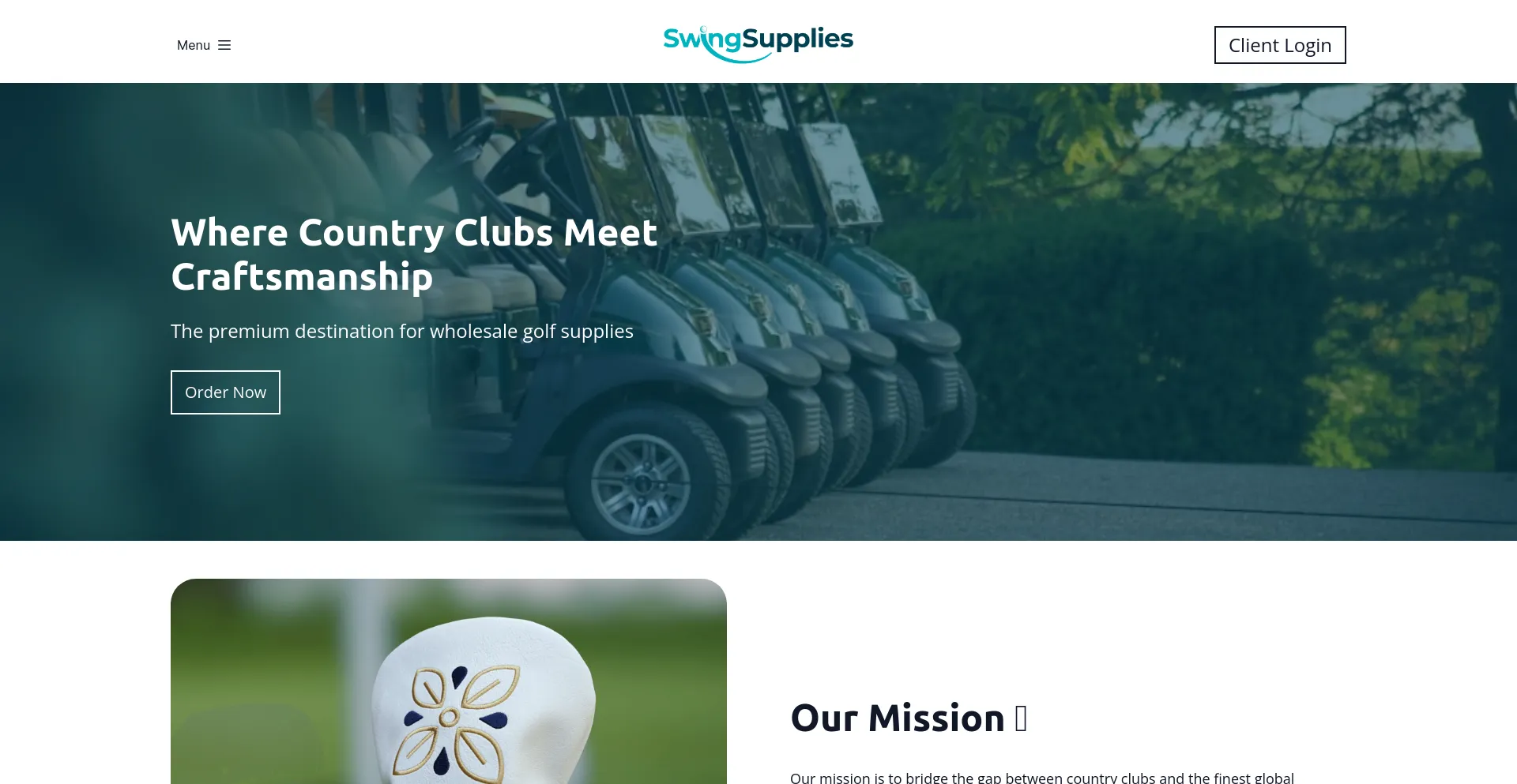 Screenshot of swingsupplies.com homepage