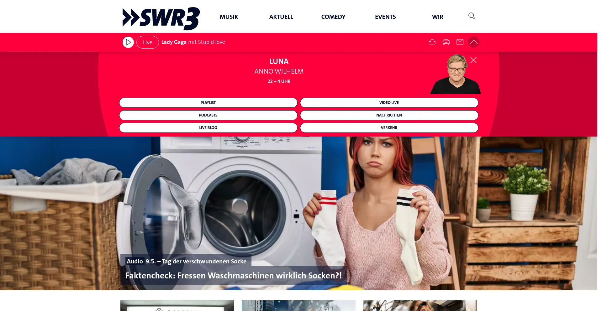 Screenshot of swr3.de homepage