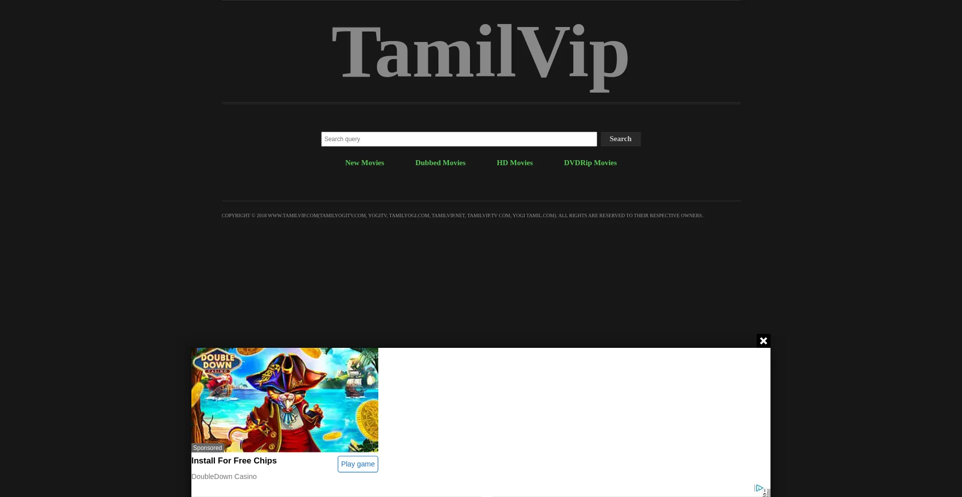 Screenshot of tamilvip.live homepage