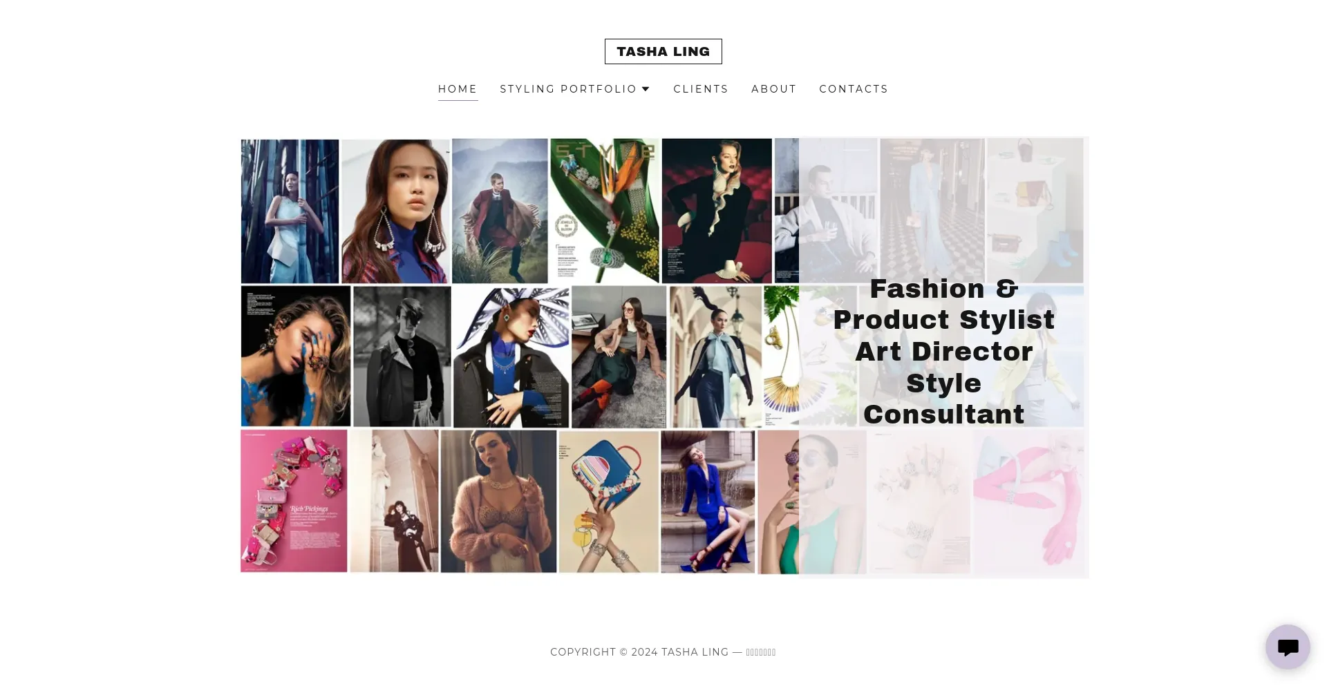 Screenshot of tashaling.com homepage