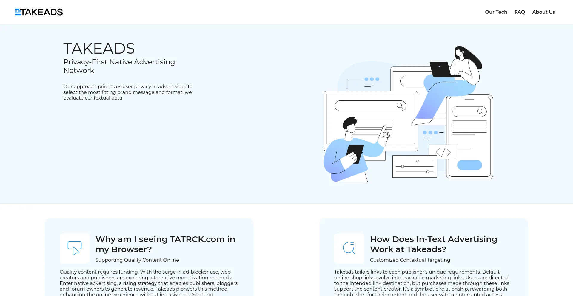 Screenshot of tatrck.com homepage