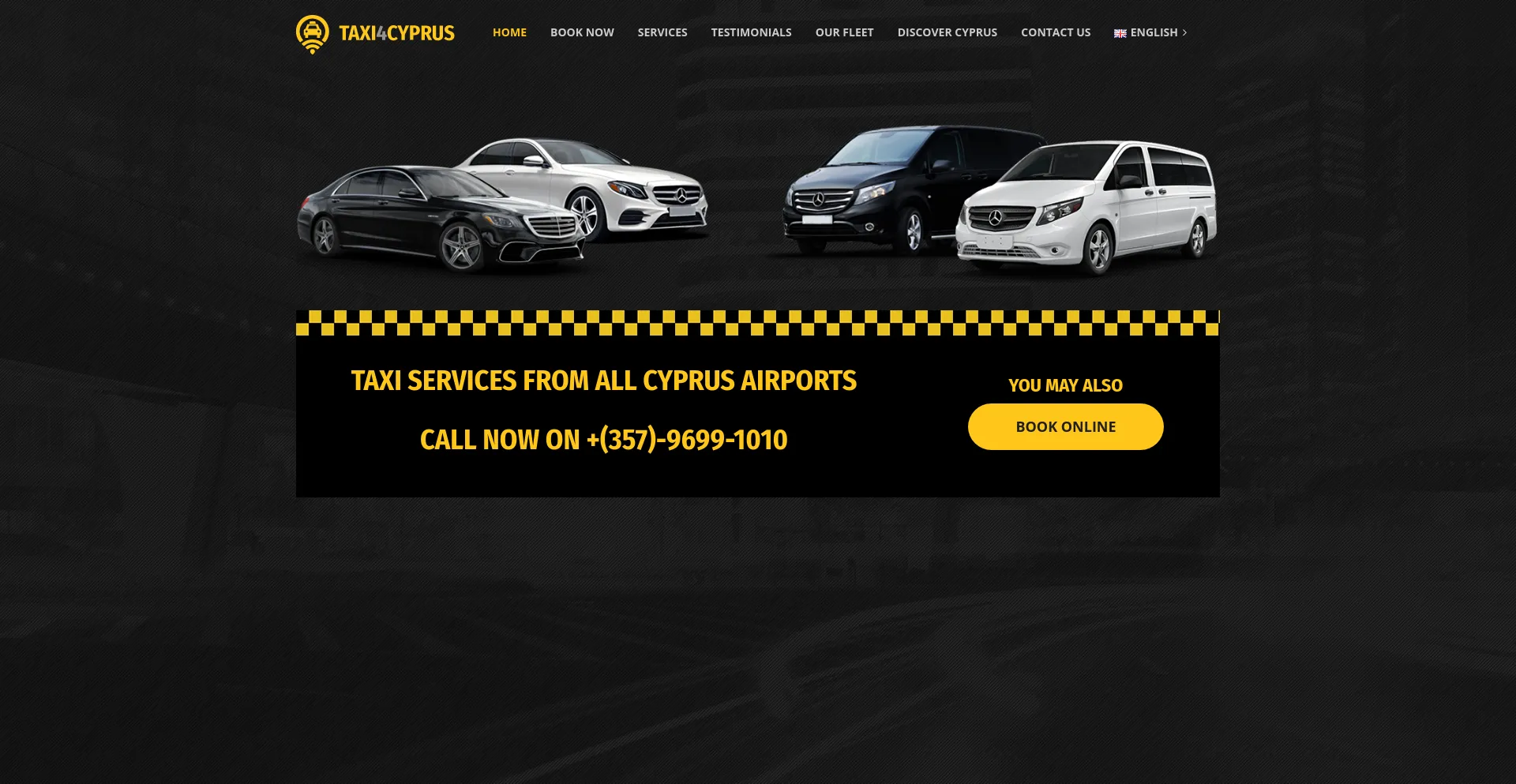 Screenshot of taxi4cyprus.com homepage