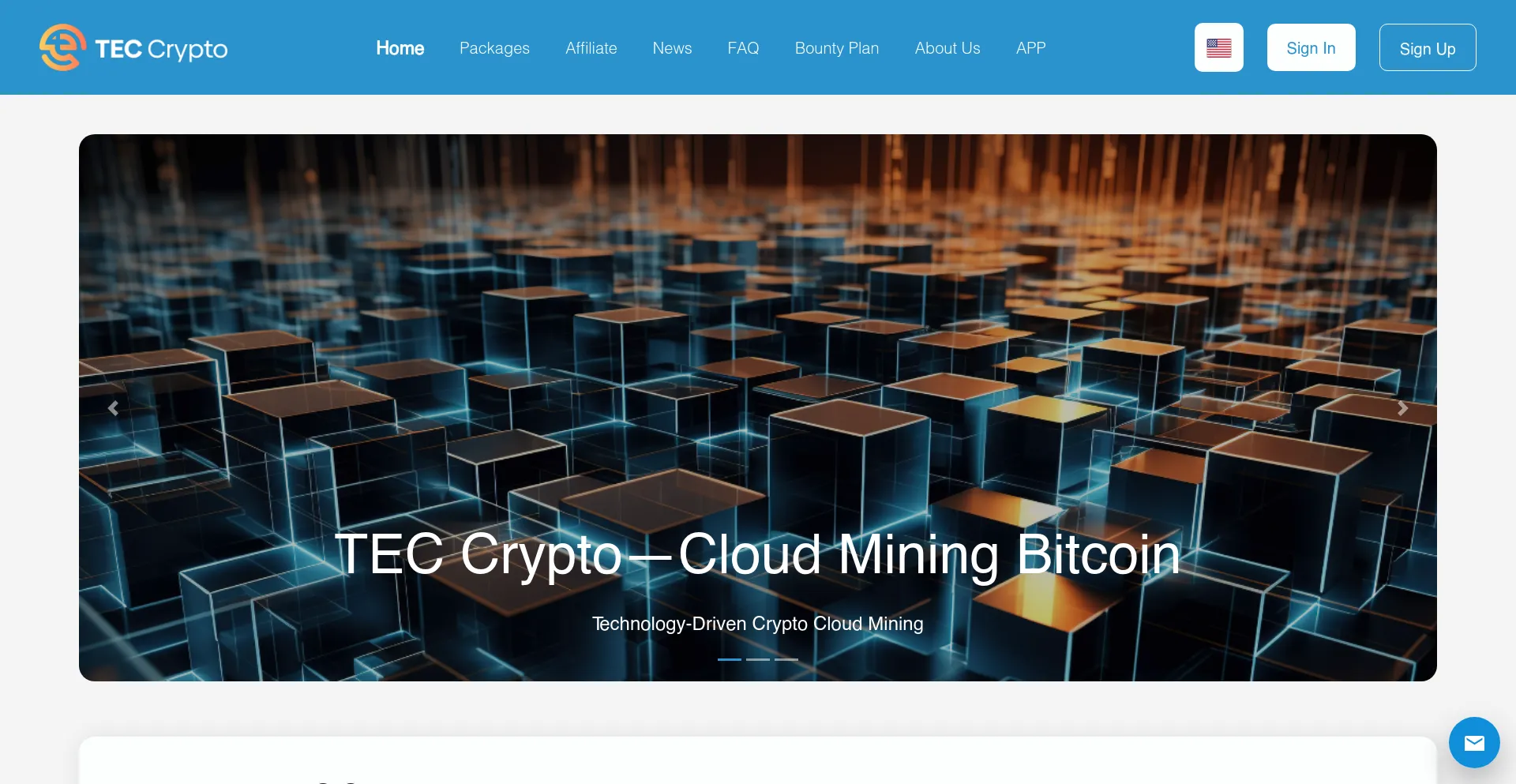 Screenshot of teccrypto.com homepage