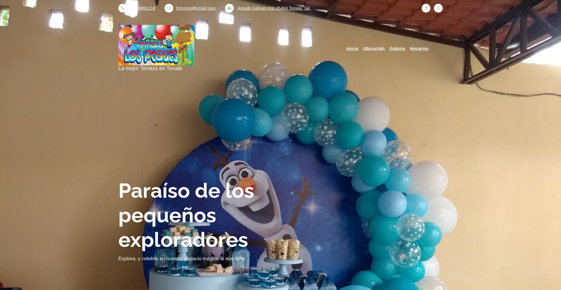 Screenshot of terrazalospeques.com homepage