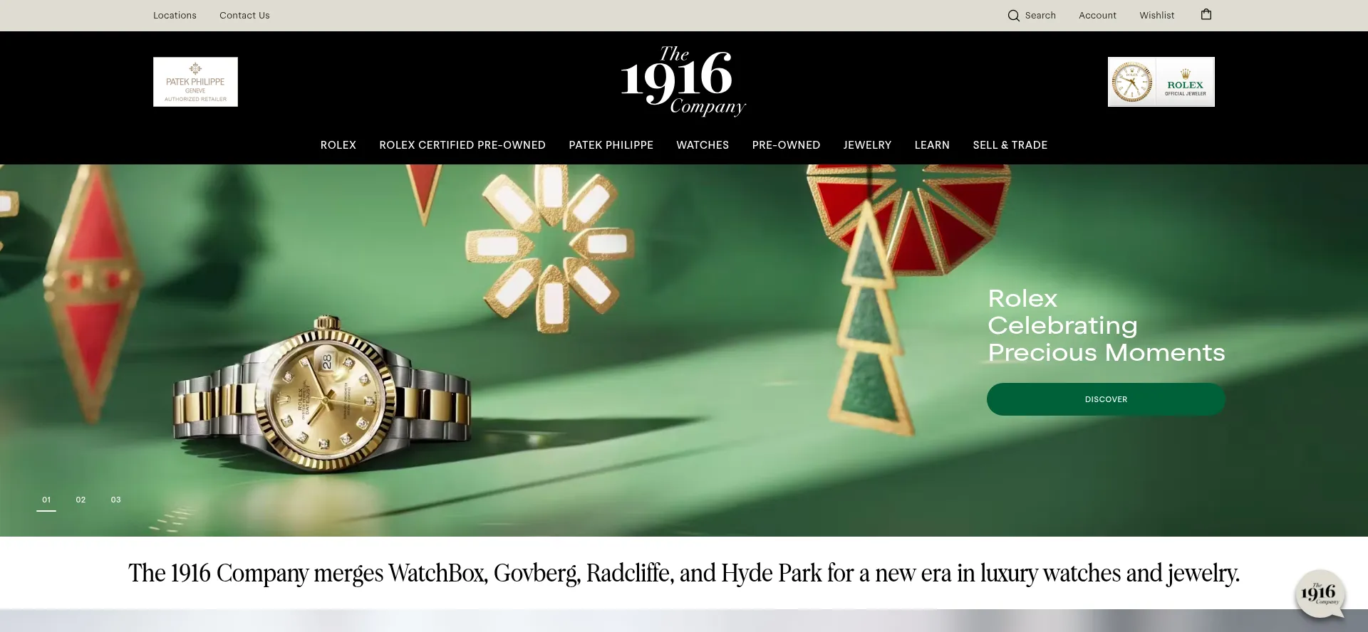 Screenshot of the1916company.com homepage