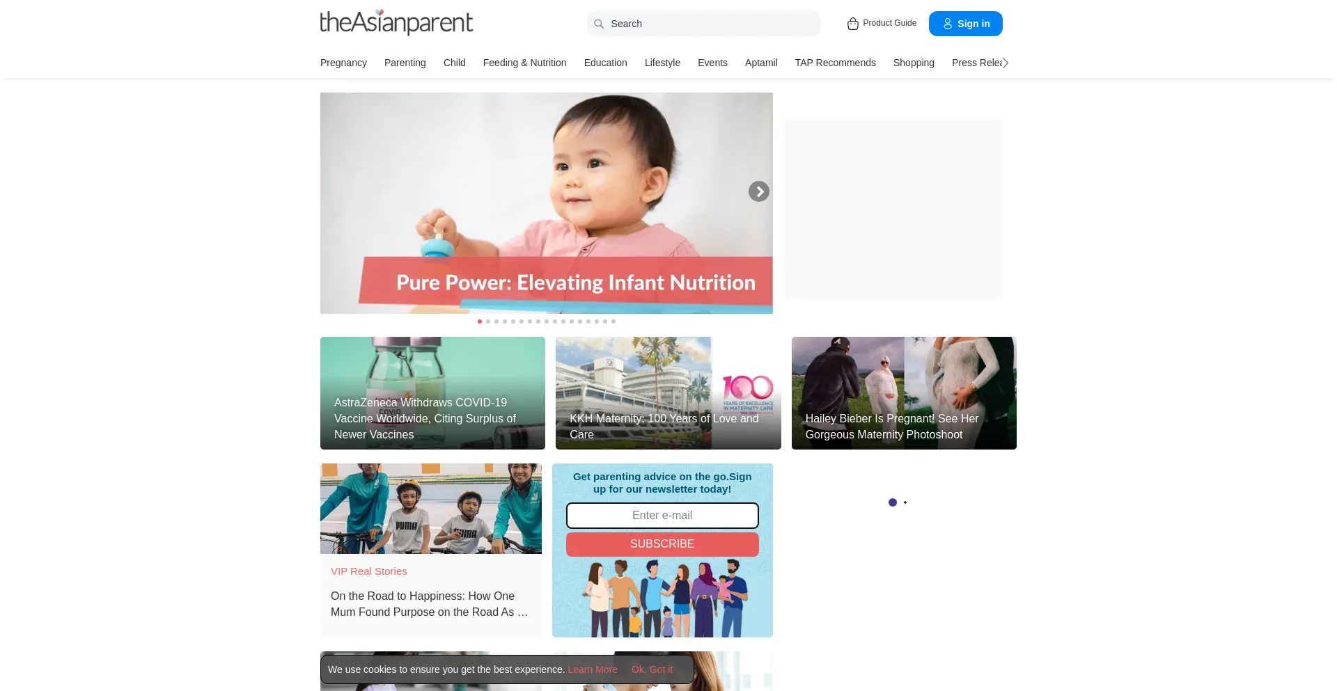 Screenshot of theasianparent.com homepage