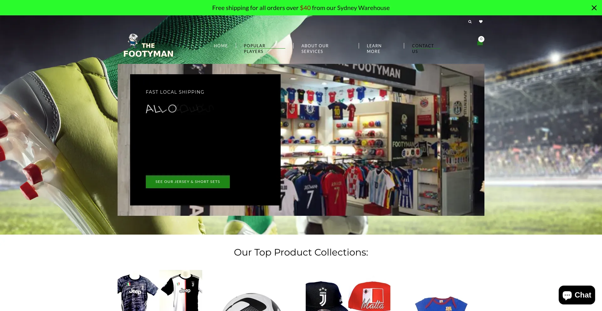 Screenshot of thefootyman.com.au homepage