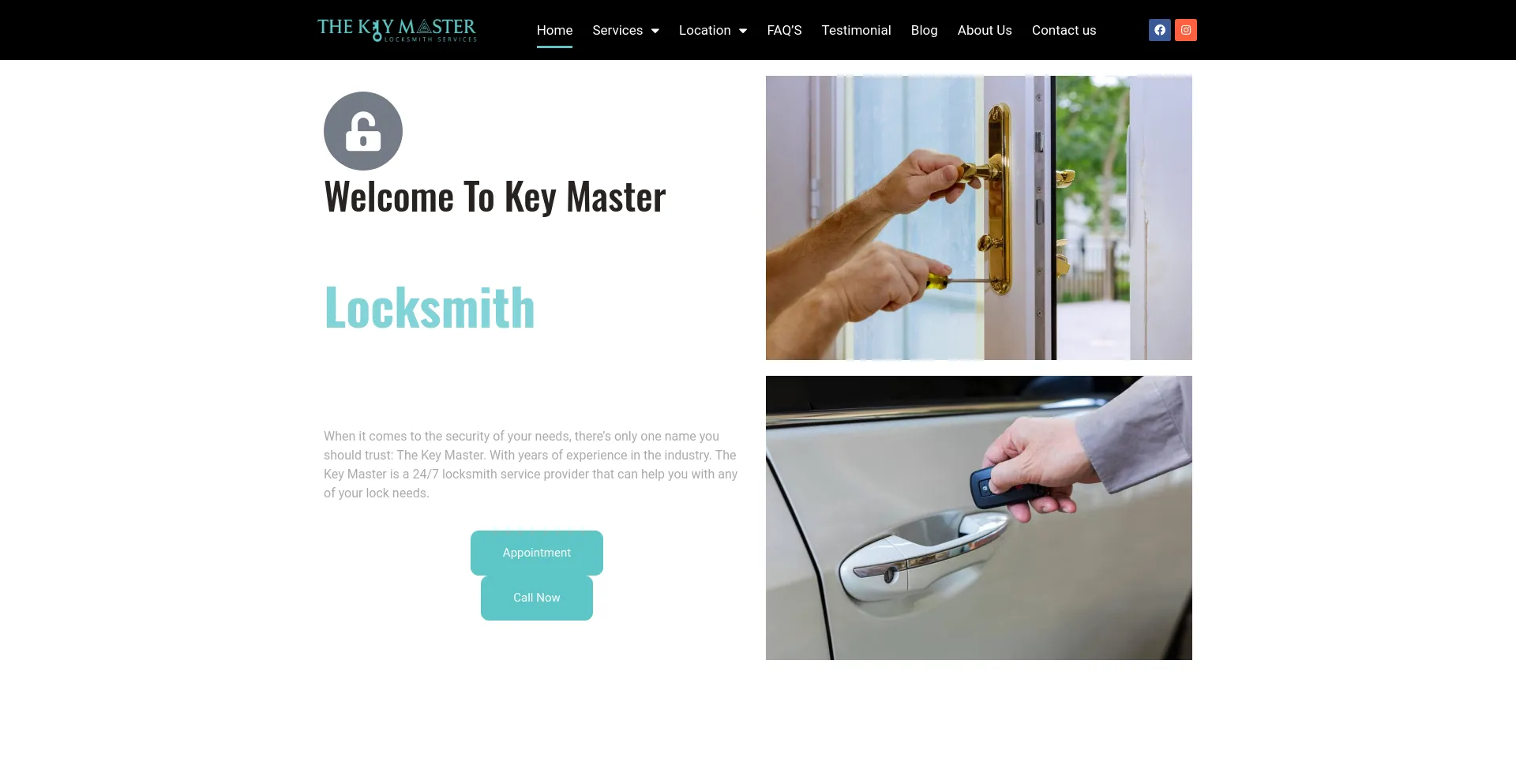 Screenshot of thekeymaster4for.com homepage