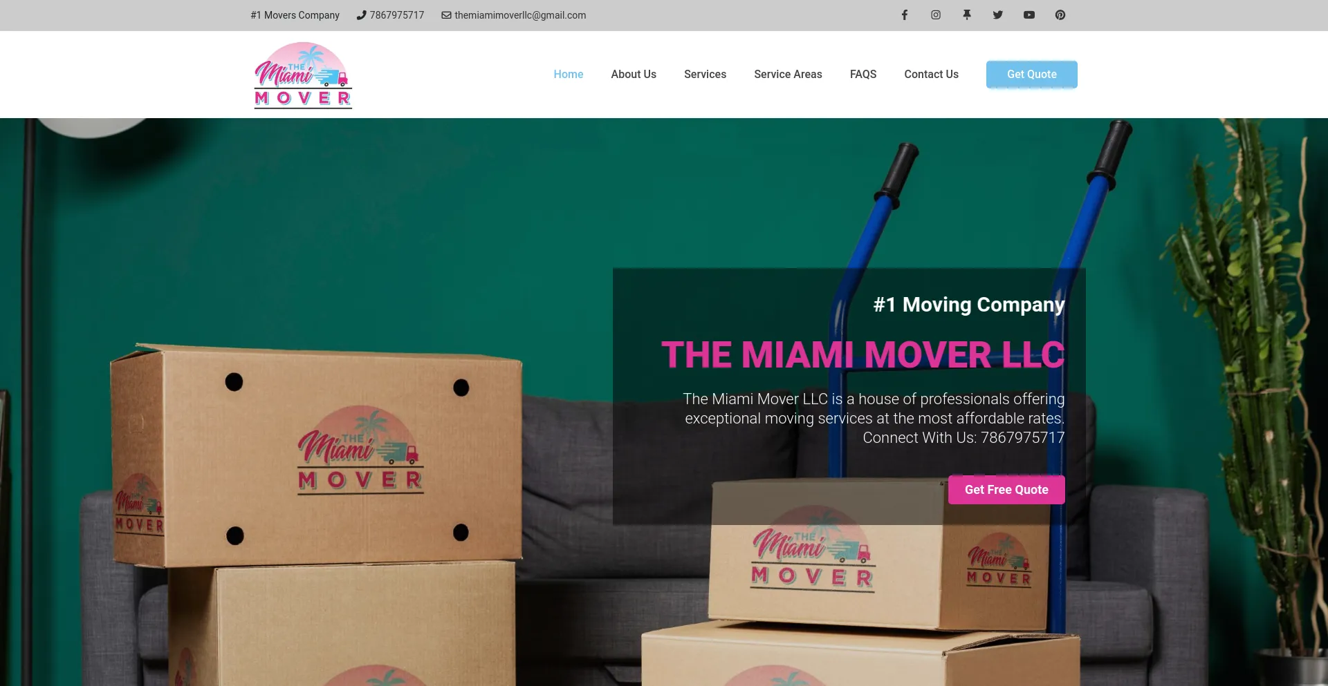 Screenshot of themiamimoverllc.com homepage