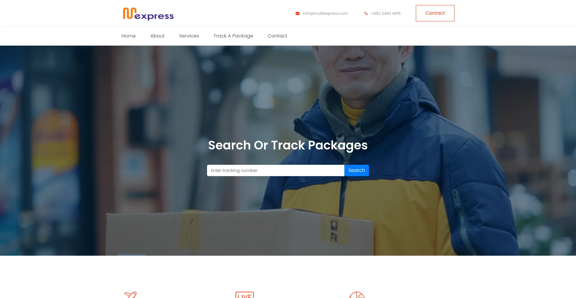 Screenshot of themultiexpress.com homepage