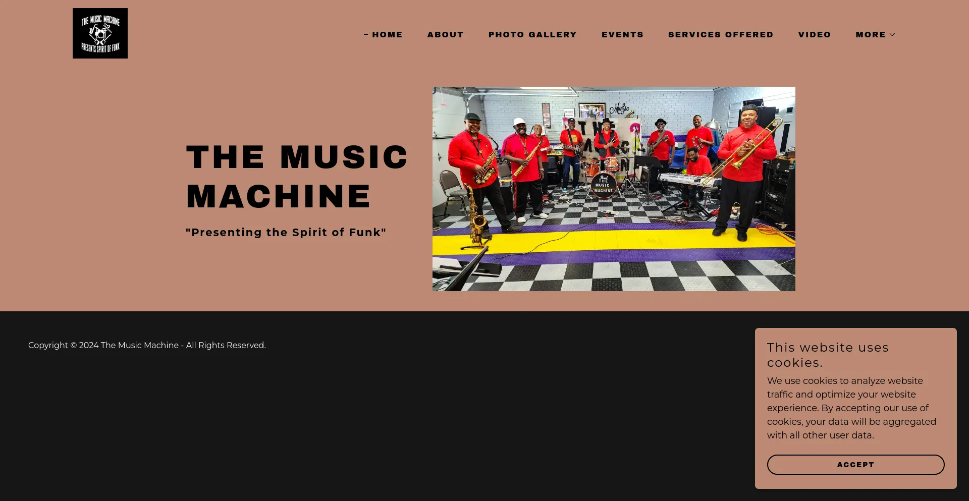 Screenshot of themusic-machine.com homepage