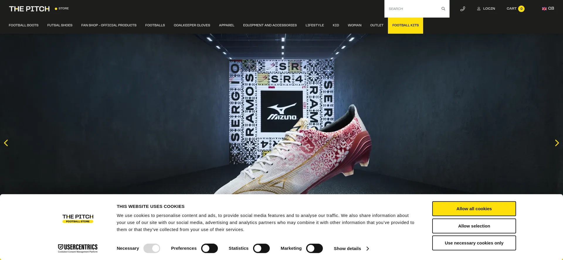 Screenshot of thepitchfootball.com homepage