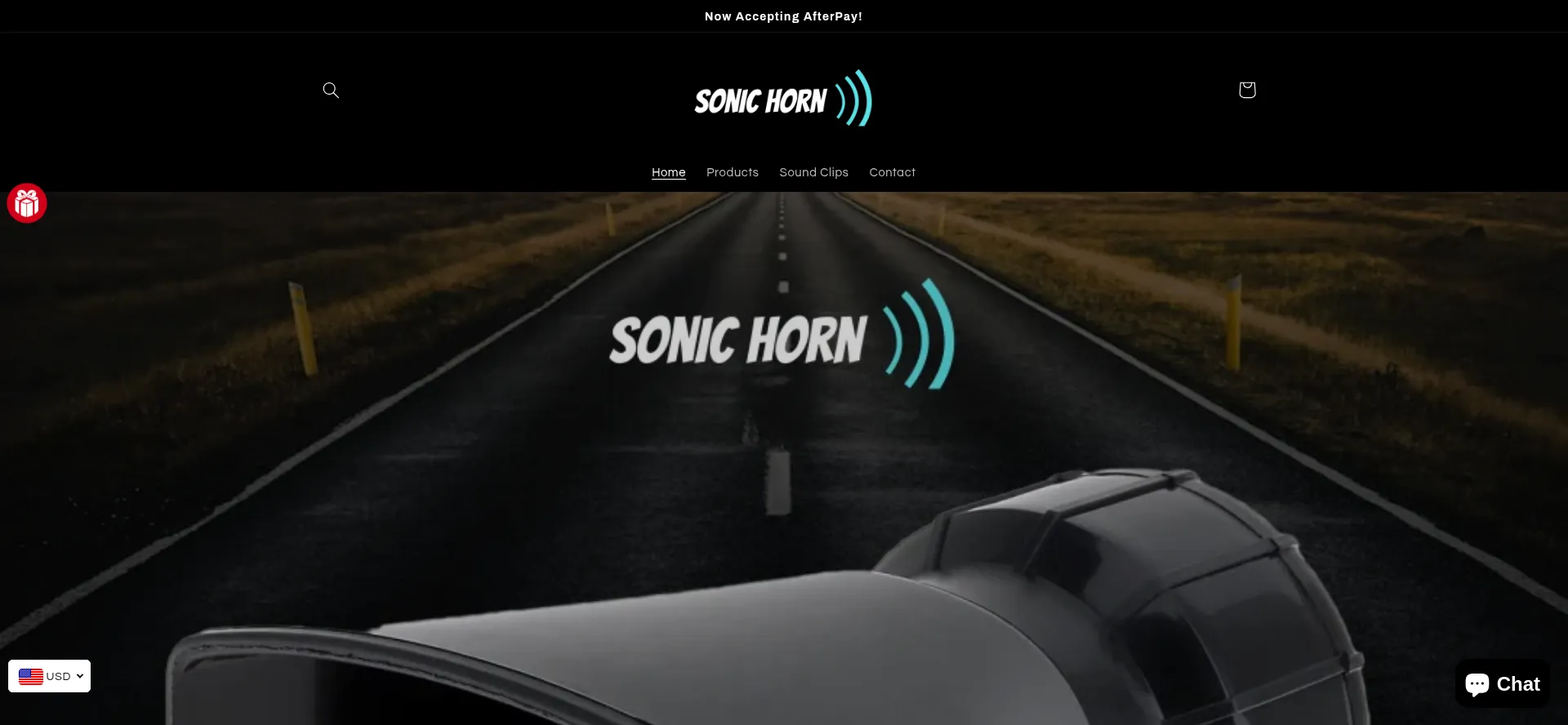 Screenshot of thesonichorn.com homepage