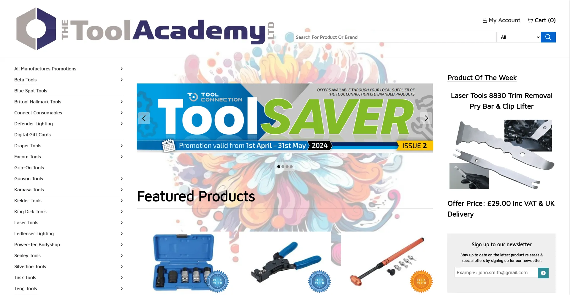 Screenshot of thetoolacademy.com homepage