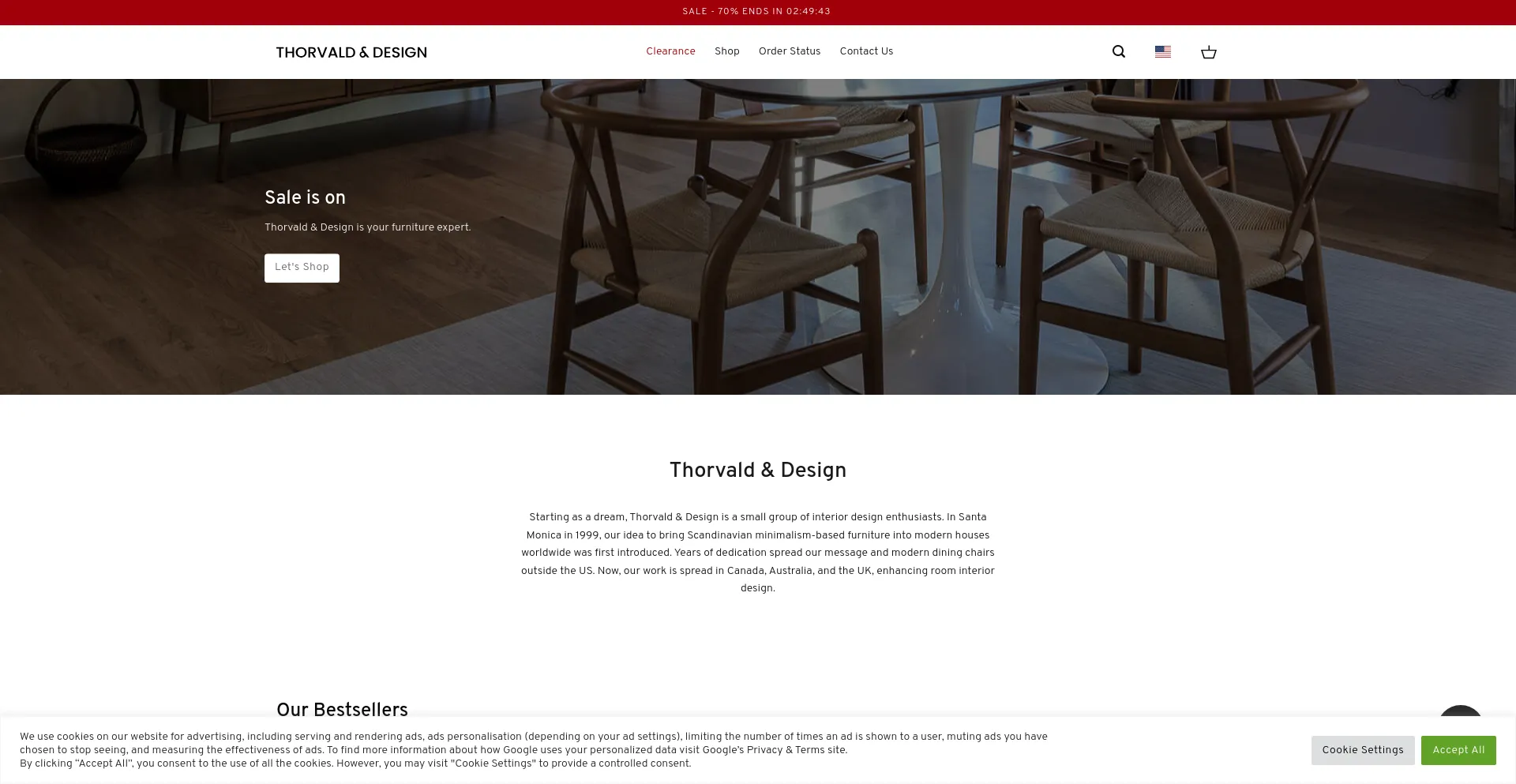 Screenshot of thorvalddesign.com homepage