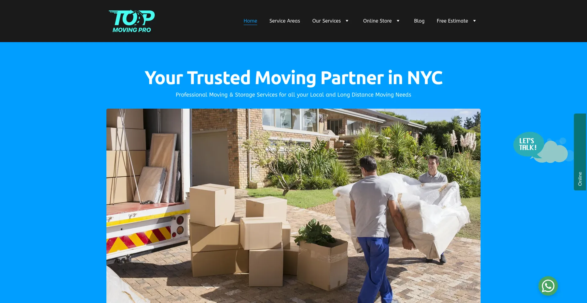 Screenshot of topmovingpro.com homepage