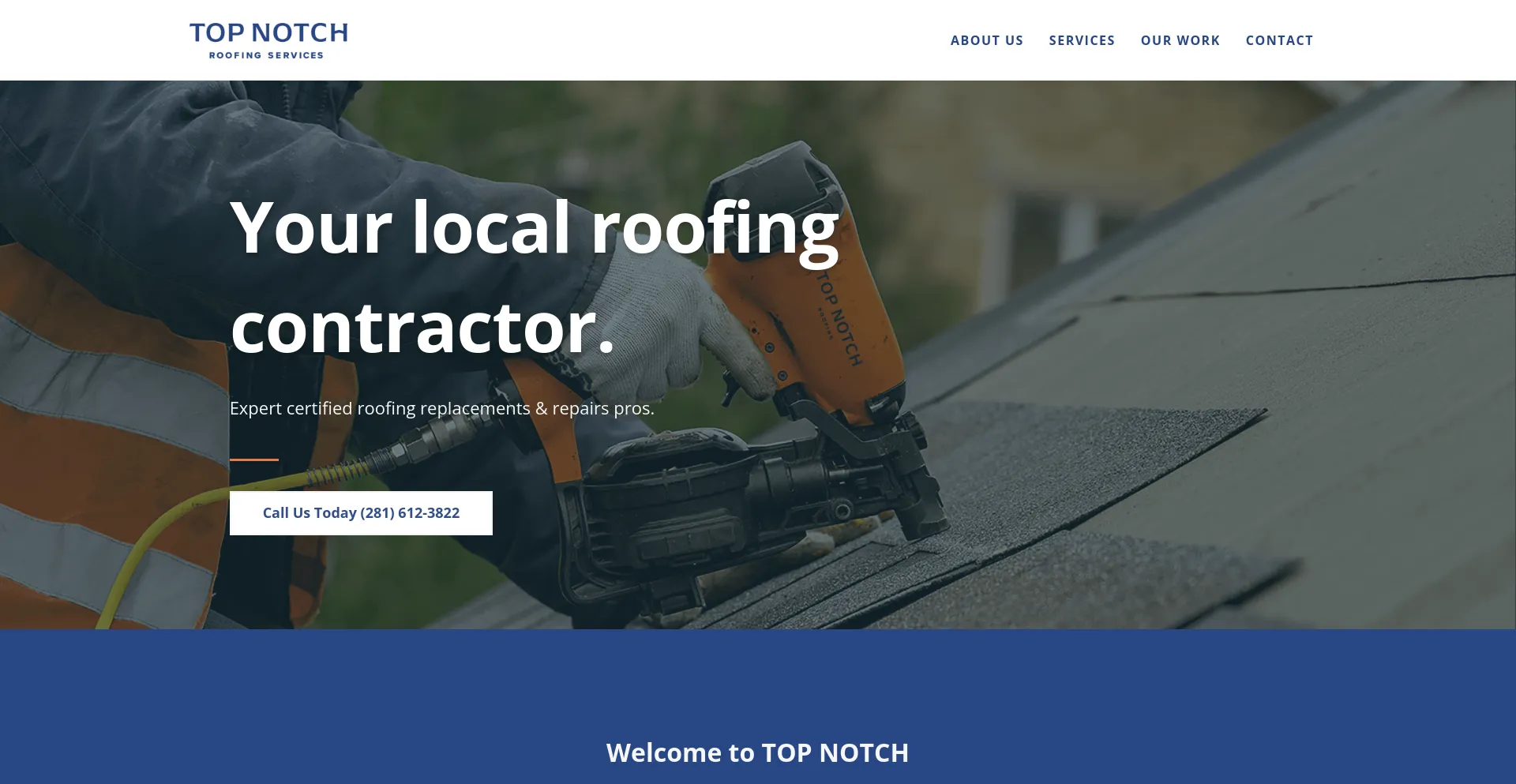 Screenshot of topnotchroofingservices.com homepage