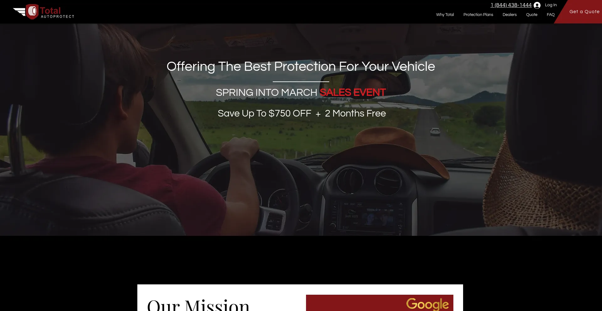 Screenshot of totalautoprotect.com homepage