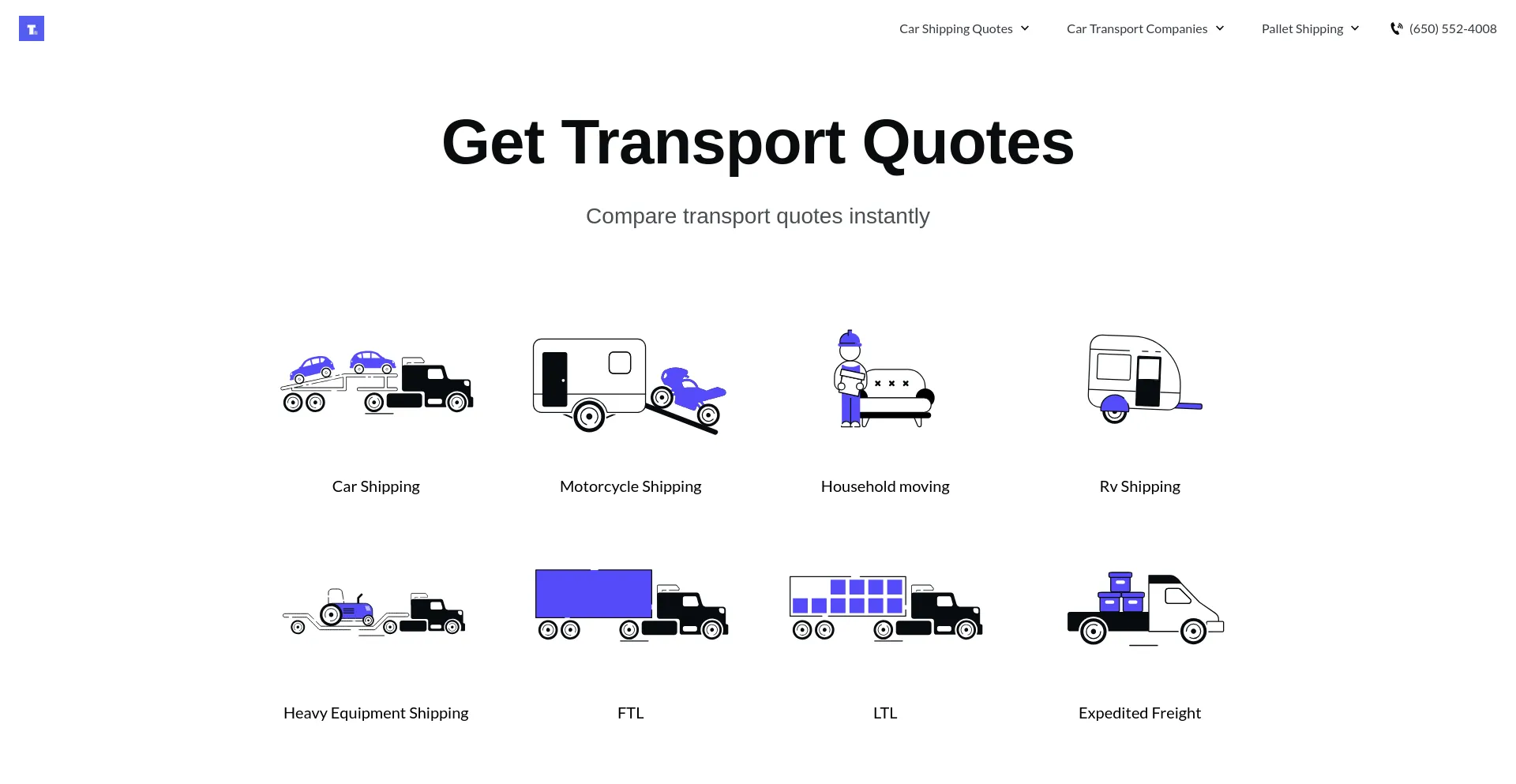 Screenshot of transportli.com homepage