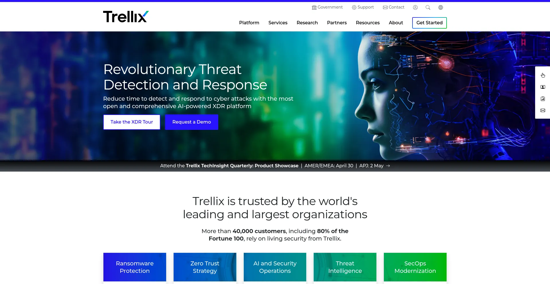 Screenshot of trellix.com homepage