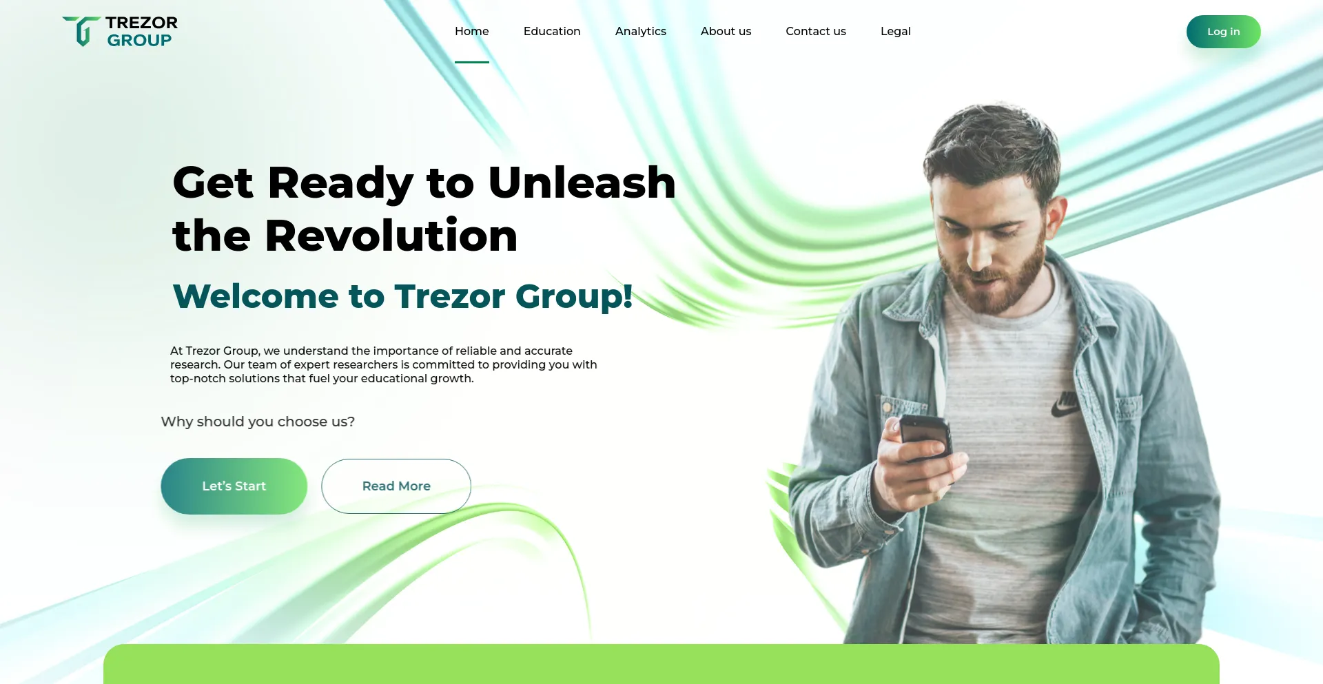 Screenshot of trezorgroup.com homepage