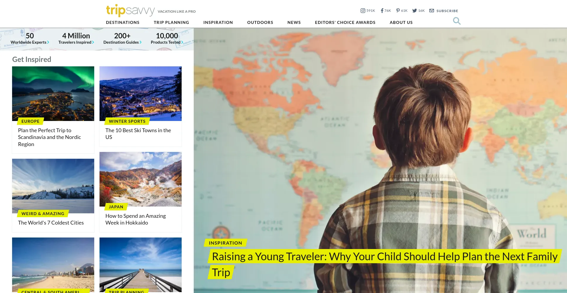 Screenshot of tripsavvy.com homepage