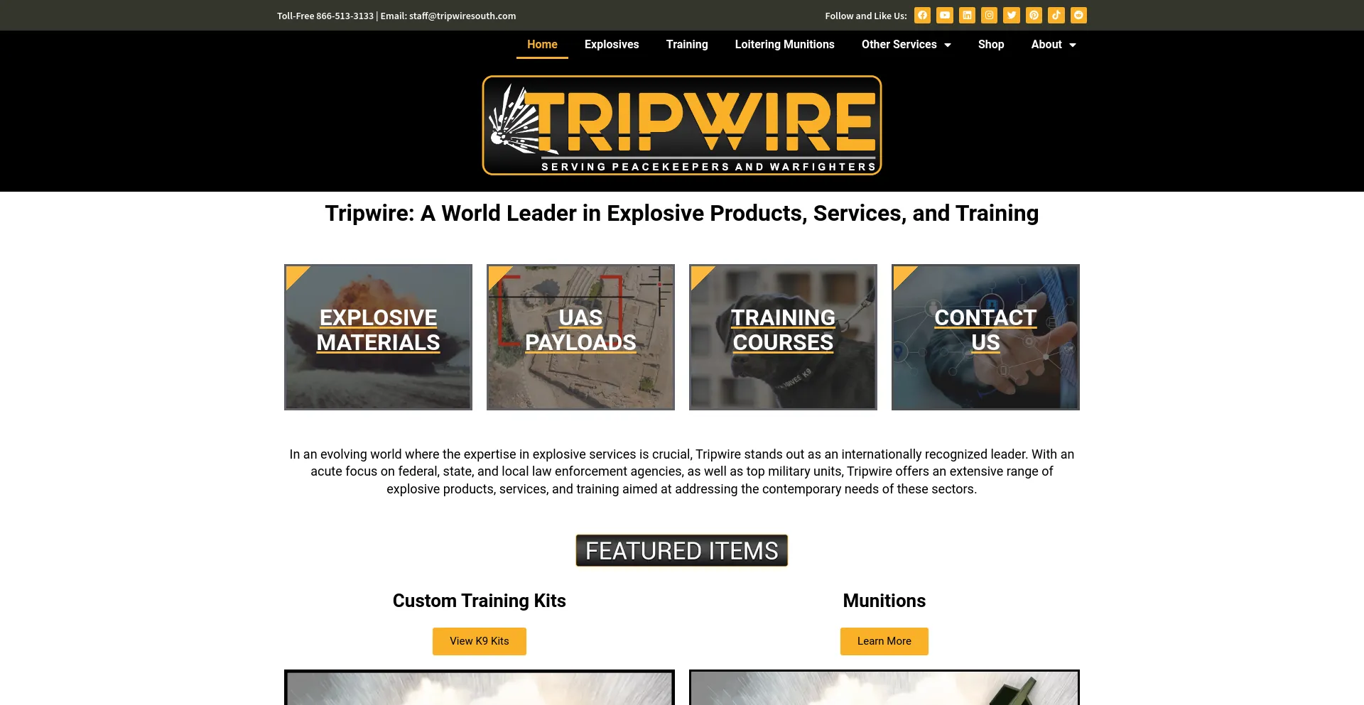 Screenshot of tripwireops.org homepage