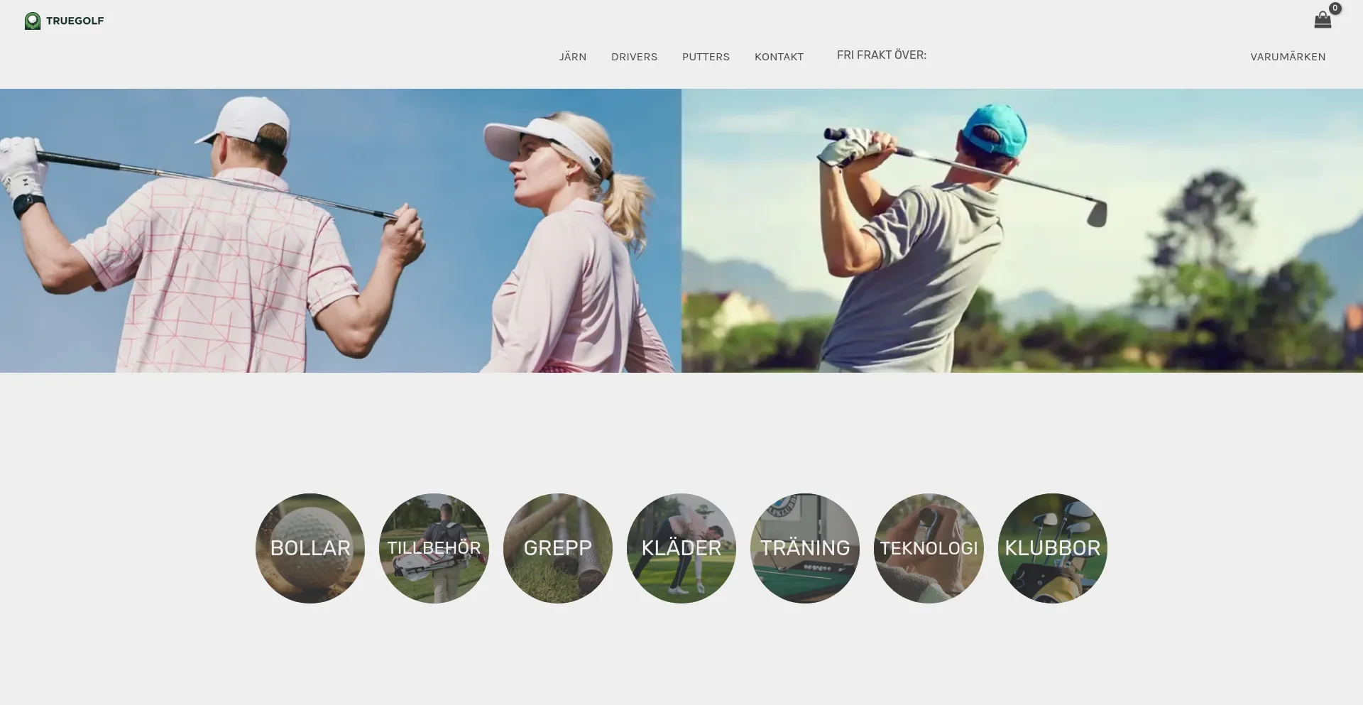 Screenshot of truegolf.se homepage