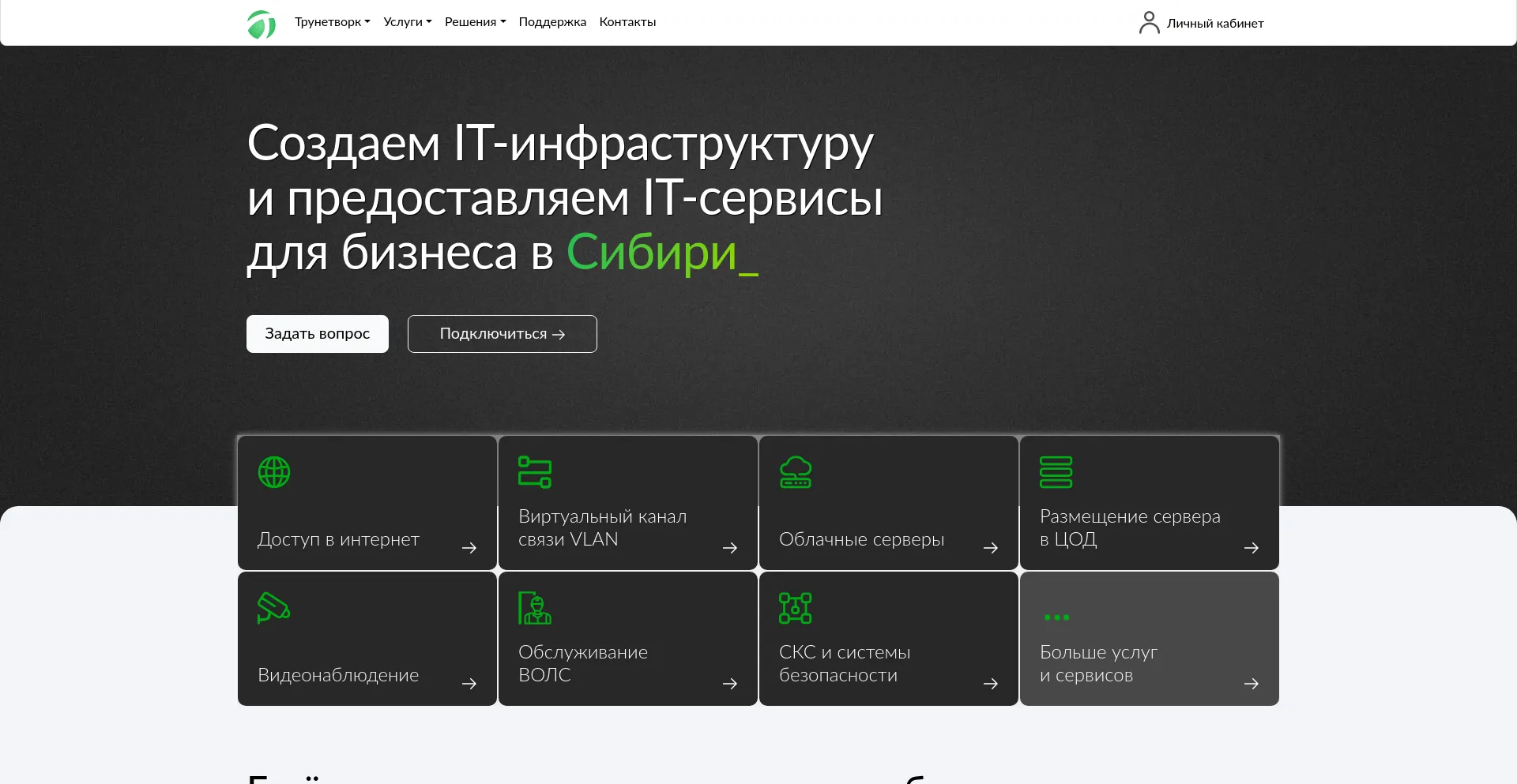 Screenshot of truenetwork.ru homepage